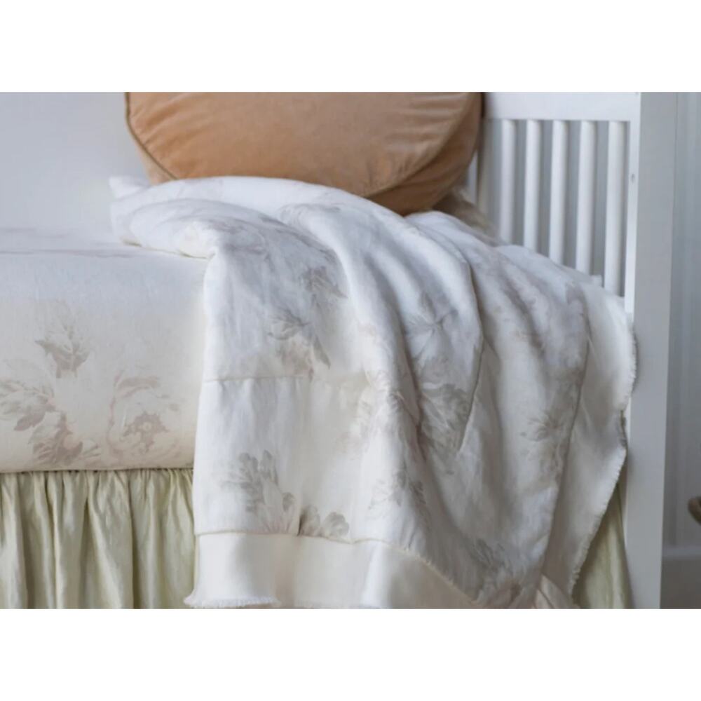 Bella Notte MATHILDE Linen fabric soft muted pastel floral by yd pink beige new